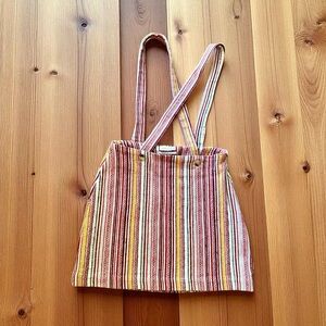 Urban Outfitters Striped Mini Skirt with Suspenders